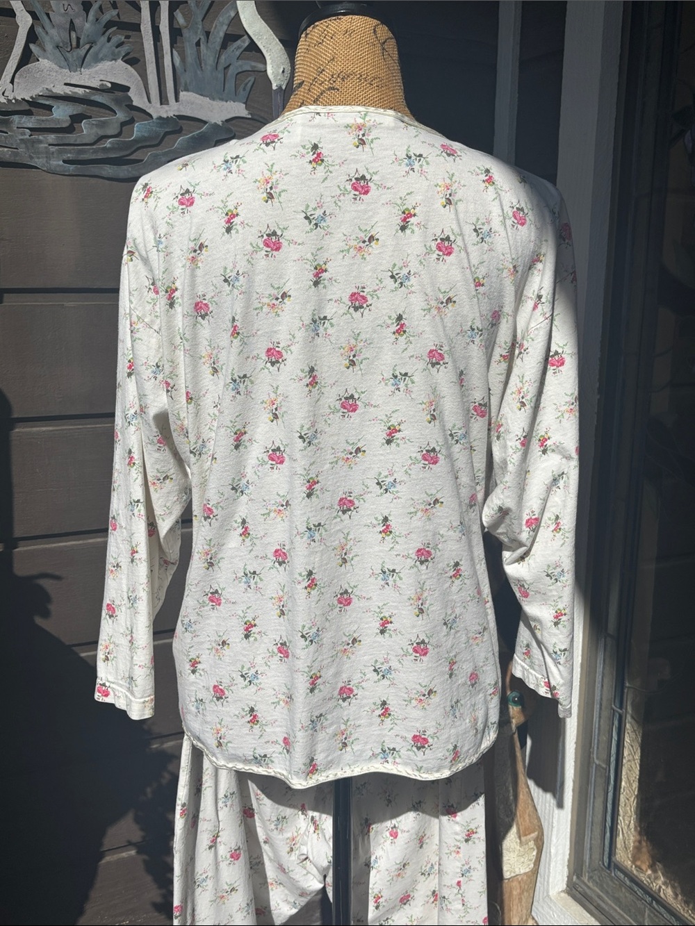 VTG Victoria’s Secret Cotton Floral White Pajama Set - Picture 5 of 6